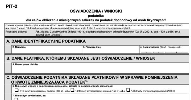Jak wypełnić PIT-2 i do kiedy go złożyć?