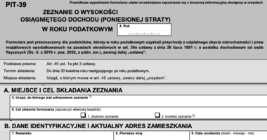 PIT-39 - czym jest i jak wypełnić?